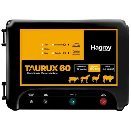 Cerco Electrico Ganadero 60KM Electrificador Energizador a Bateria Hagroy HG-TAURUX60K Hagroy-Cerco Electrico Ganadero 60KM Elec