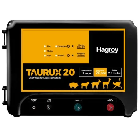 Cerco Electrico Ganadero 20KM Electrificador Energizador a Bateria Hagroy HG-TAURUX20K Hagroy-Cerco Electrico Ganadero 20KM Elec