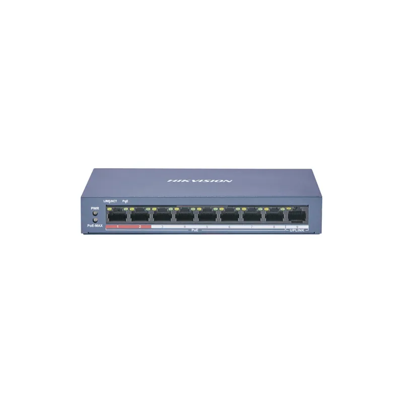 Switch Poe 8Puertos 10/100M 8Poe 58W 250M Hikvision DS-3E0109P-E/M