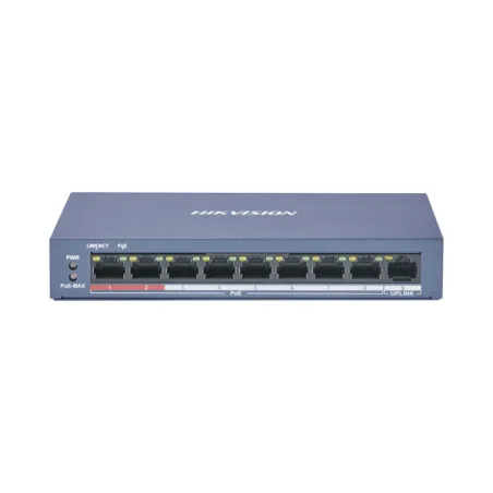 Switch Poe 8Puertos 10/100M 8Poe 58W 250M Hikvision DS-3E0109P-E/M