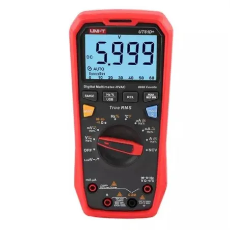 Multimetro Digital True RMS 1000V AC/DC Res Capacitancia Frec Temp UNI-T UT-61D+ UNI-T-Multimetro Digital True RMS 1000V AC/DC R