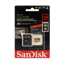 Memoria SanDisk Extreme microSD, 128GB, UHS-I U3, con Adaptador SD