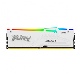 Memoria Kingston FURY Beast White RGB, 16GB DDR5-5200 MHz, CL-40, 1.25V, White