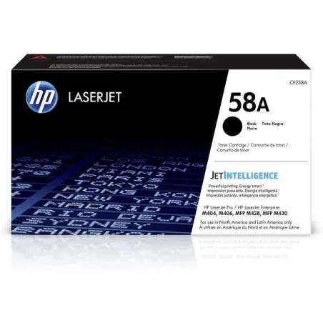 Cartucho Toner 58A Negro HP CF258A HP-Cartucho Toner 58A Negro HP CF258A HP LaserJet Pro M404n (W1A52A#BGJ); HP LaserJet Pro M40