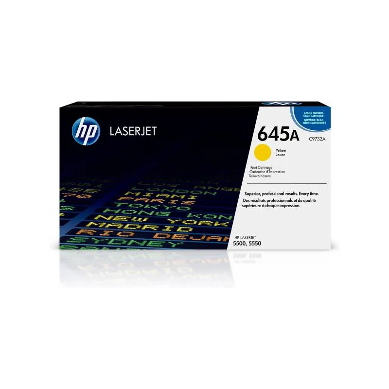 Cartucho Toner 645A Amarillo HP C9732A HP-Cartucho Toner 645A Amarillo HP C9732A Este cartucho funciona con: HP Color LaserJet 5