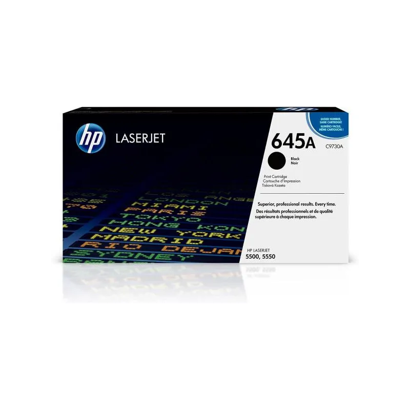 Cartucho Toner 645A Negro HP C9730A HP-Cartucho Toner 645A Negro HP C9730A Para uso con: HP Color LaserJet 5500/5550 -AT215HEW41