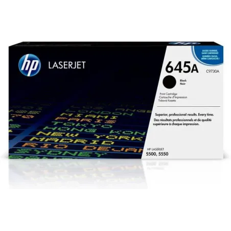 Cartucho Toner 645A Negro HP C9730A HP-Cartucho Toner 645A Negro HP C9730A Para uso con: HP Color LaserJet 5500/5550 -AT215HEW41