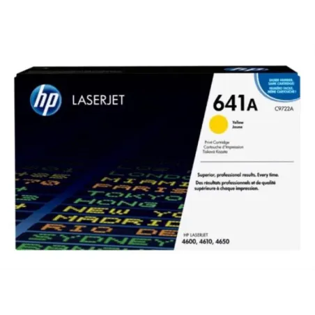 Cartucho Toner 641A Amarillo HP C9722A HP-Cartucho Toner 641A Amarillo HP C9722A Este cartucho funciona con: HP Color LaserJet 4