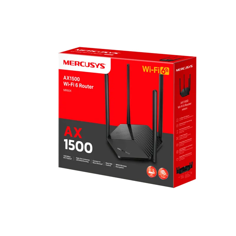 Router Wifi AX1500 WIFI6 2 puertos Mercusys MR60X