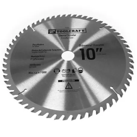  Discos Sierras Cirular 10" 60D E1" Madera Toolcraft TC2333 40.677966 Discos Sierras Cirular 10" 60D E1" Madera Toolcraft TC2333