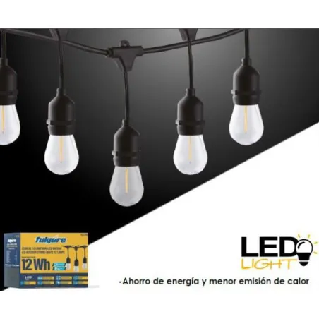 Focos en Serie 12 Lamparas LED Luces Vintage Fulgore FU1755