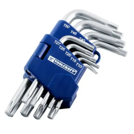 Juego de Llaves Torx 9 Piezas Toolcraft TC4381 ToolCraft-Juego de Llaves Torx 9 Piezas Toolcraft TC4381 T10, T15, T20, T25, T27,