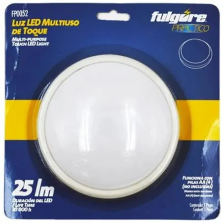 Luz Led Redonda 14cm de Toque 4PilasAA NoIncluye Fulgore FP0052