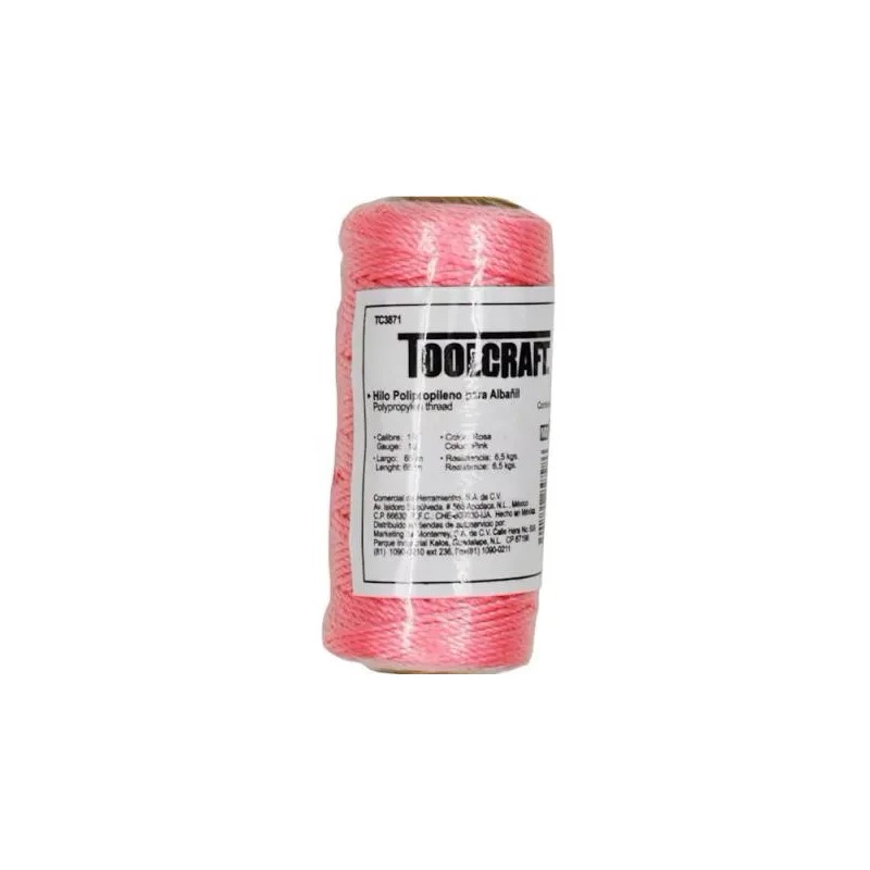 Hilo Polipropileno 65m para Albañil Rosa Toolcraft TC3871