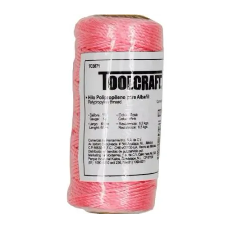 Hilo Polipropileno 65m para Albañil Rosa Toolcraft TC3871