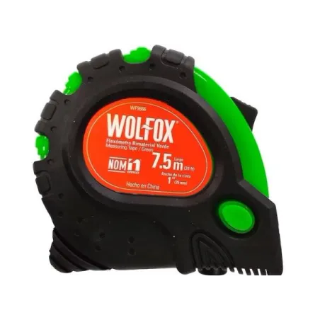  Winchas Flexometro 7.5m x25mm Verde Bimaterial Wolfox WF9666 12.20339 Winchas Flexometro 7.5m x25mm Verde Bimaterial Wolfox WF9