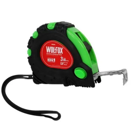 Winchas Flexometro 3m x16mm Verde Bimaterial Wolfox WF9491