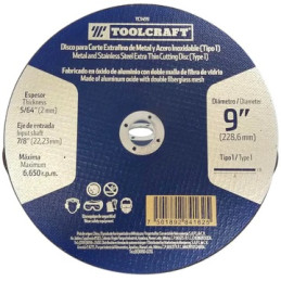 Discos Corte 9" x2mm Extrafino Metal Toolcraft TC3459