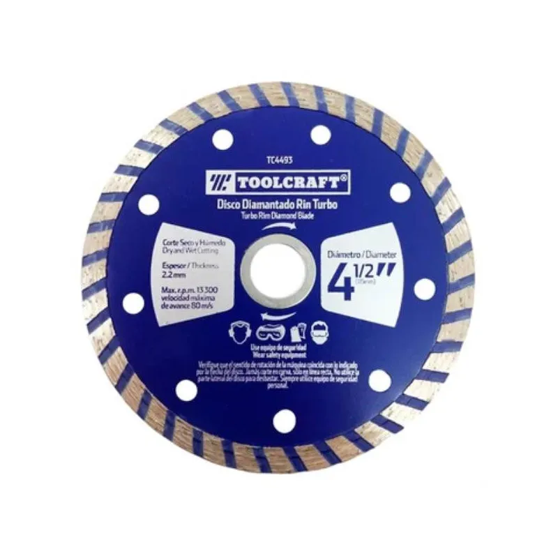 Discos Diamantado 4-1/2" Corte Turbo E7/8-5/8 Toolcraft TC4493