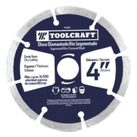  Discos Diamantado 4" Corte Segmentado E7/8-5/8 Toolcraft TC4491 6.101695 Discos Diamantado 4" Corte Segmentado E7/8-5/8 Toolcra