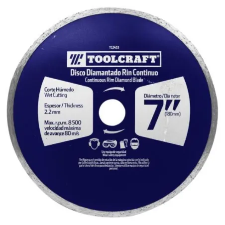  Discos Diamantado 7" Corte Continuo E7/8-5/8 Toolcraft TC2433 16.949153 Discos Diamantado 7" Corte Continuo E7/8-5/8 Toolcraft 