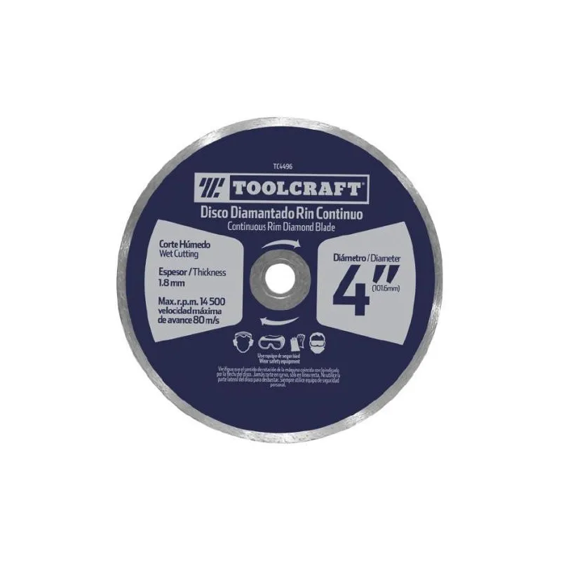 Discos Diamantado 4" Corte Continuo E7/8-5/8 Toolcraft TC4496