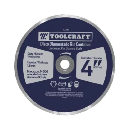  Discos Diamantado 4" Corte Continuo E7/8-5/8 Toolcraft TC4496 5.932203 Discos Diamantado 4" Corte Continuo E7/8-5/8 Toolcraft T
