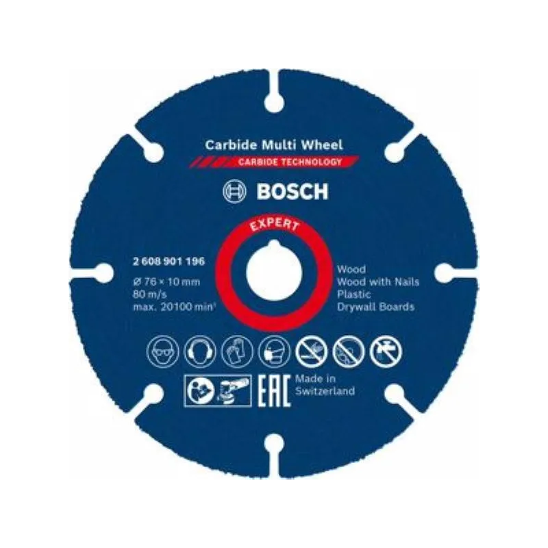 Discos Carbide Diamantado de Corte 76mm x10mm MultiMaterial Bosch 2608901196