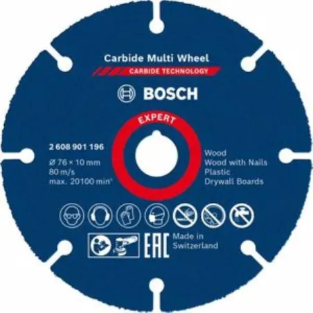 Discos Carbide Diamantado de Corte 76mm x10mm MultiMaterial Bosch 2608901196