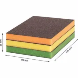 Esponjas para Lijar Contornos Kit x3 Tacos Medio, Fino y Super Fino 98x13x120mm Bosch 2608901176 Bosch-Esponjas para Lijar Conto