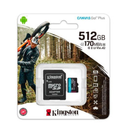 Memoria micro-SD Kingston Canvas Go! Plus, 512GB, con Adaptador SD