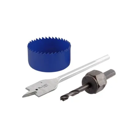 Juego de Sierra para Instalar Cerraduras 3 Piezas Copa y Broca Plana Toolcraft TC0444 10.677966 Juego de Sierra para Instalar C