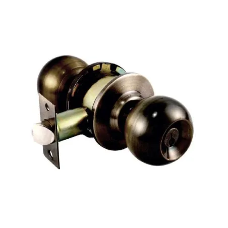  Cerradura Pomo Bola Cilindrico LLaveLiso Laton Antiguo TopForge PF0034 20.338983 Cerradura Pomo Bola Cilindrico LLaveLiso Laton