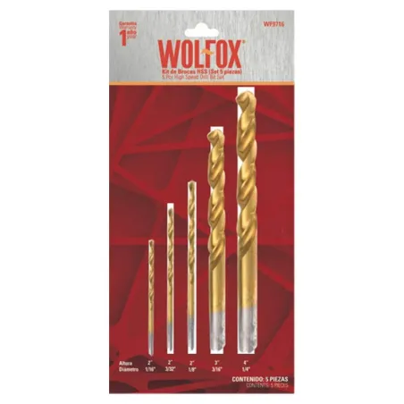  Juegos de Brocas HSS 5 Piezas Metal Wolfox WF9716 7.881356 Juegos de Brocas HSS 5 Piezas Metal Wolfox WF9716 Broca de acero ráp