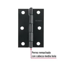 Bisagras Rectangular 3" x2" Acero Negro CMbola 1.4mm Hermex 45636 Hermex-Bisagras Rectangular 3" x2" Acero Negro CMbola 1.4mm He