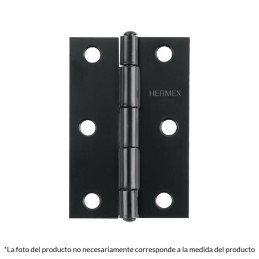 Bisagras Rectangular 2-1/2" x1-9/16" Acero Negro CMbola 1.3mm Hermex 45635