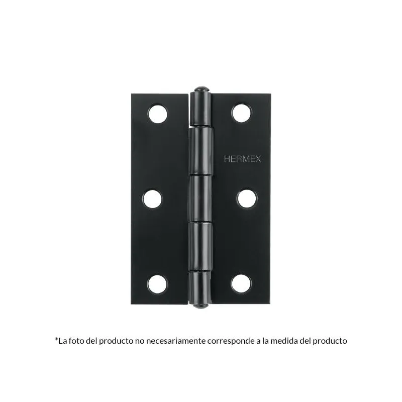 Bisagras Rectangular 2-1/2" x1-9/16" Acero Negro CMbola 1.3mm Hermex 45635