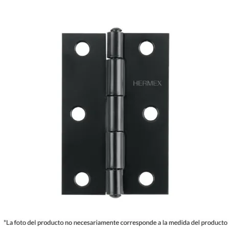 Bisagras Rectangular 2-1/2" x1-9/16" Acero Negro CMbola 1.3mm Hermex 45635