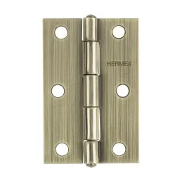 Bisagras Rectangular 3" x2" Acero Latonado Antiguo CMbola 1.4mm Hermex 46913