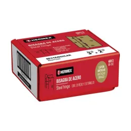Bisagras Rectangular 3" x2" Acero Latonado Antiguo CMbola 1.4mm Hermex 46913 Hermex-Bisagras Rectangular 3" x2" Acero Latonado A