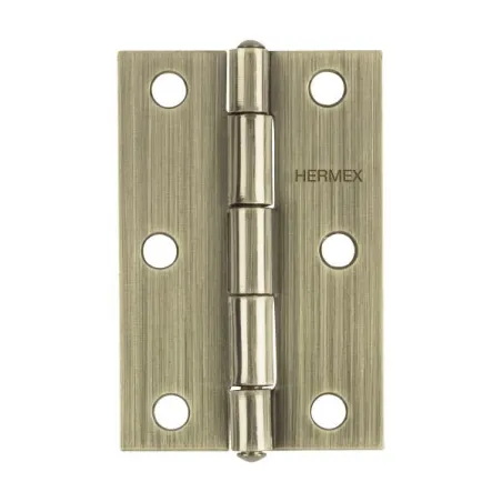  Bisagras Rectangular 2-1/2" x1-9/16" Acero Latonado Antiguo CMbola 1.3mm Hermex 46912 1.271186 Bisagras Rectangular 2-1/2" x1-9