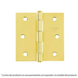 Bisagras cuadrada 2-1/2" Acero Dorado Capuchina Cplana 2mm Hermex 25109