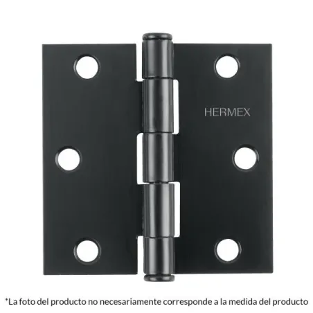  Bisagras cuadrada 2-1/2" Acero Negro Mate Capuchina CPlana 2mm Hermex 46707 2.457627 Bisagras cuadrada 2-1/2" Acero Negro Mate 