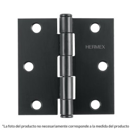 Bisagras cuadrada 2" Acero Negro Mate Capuchina CPlana 1.5mm Hermex 46706