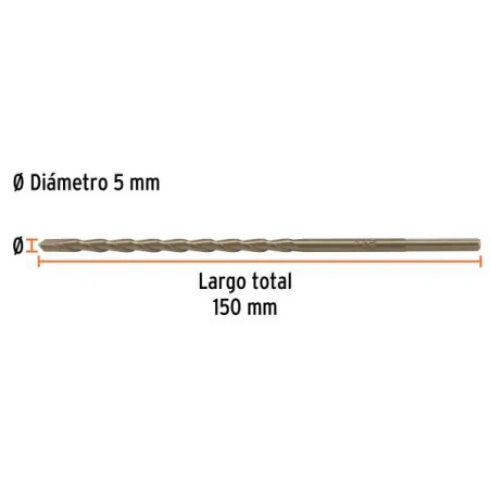 Brocas Concreto 5mm x150mm ZP3 Ctungsteno Truper 102341