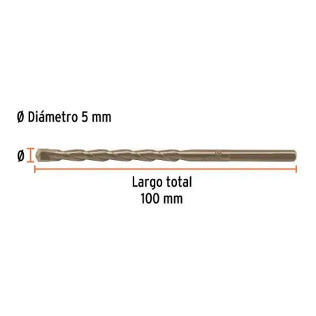  Brocas Concreto 5mm x100mm ZP3 Ctungsteno Truper 102340 1.525424 Brocas Concreto 5mm x100mm ZP3 Ctungsteno Truper 102340 Cuerpo