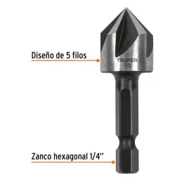 Brocas Avellanadores para Metal 5/8" x50mm Z1/4 Trupe 102381 Truper-Brocas Avellanadores para Metal 5/8" x50mm Z1/4 Trupe 102381