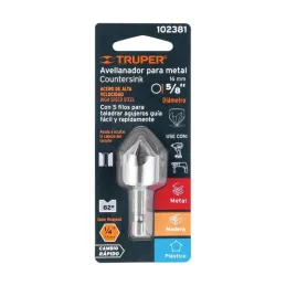 Brocas Avellanadores para Metal 5/8" x50mm Z1/4 Trupe 102381 Truper-Brocas Avellanadores para Metal 5/8" x50mm Z1/4 Trupe 102381