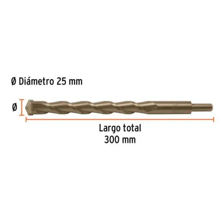  Brocas Concreto 25mm x300mm ZP3 Ctungsteno Truper 102360 25.423729 Brocas Concreto 22mm x300mm ZP3 Ctungsteno Truper 102360 Cue