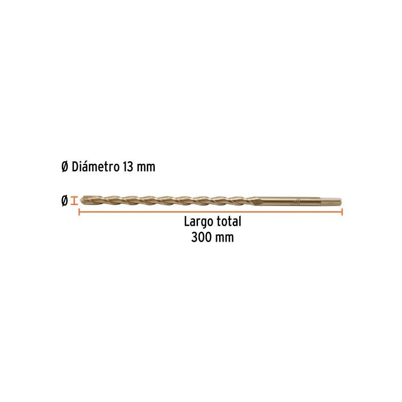 Brocas Concreto 13mm x300mm ZP3 Ctungsteno Truper 102352